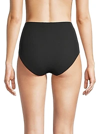 Textured High-Rise Bikini Bottom
