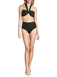 Textured High-Rise Bikini Bottom
