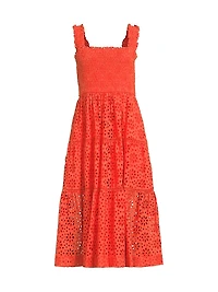 Kristen Cotton Eyelet Midi-Dress