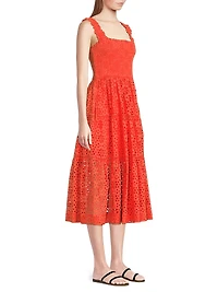 Kristen Cotton Eyelet Midi-Dress