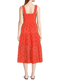 Kristen Cotton Eyelet Midi-Dress