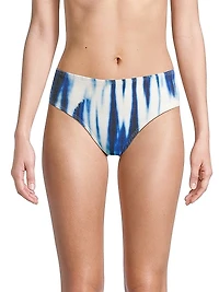 Abstract-Print Textured Bikini Bottom
