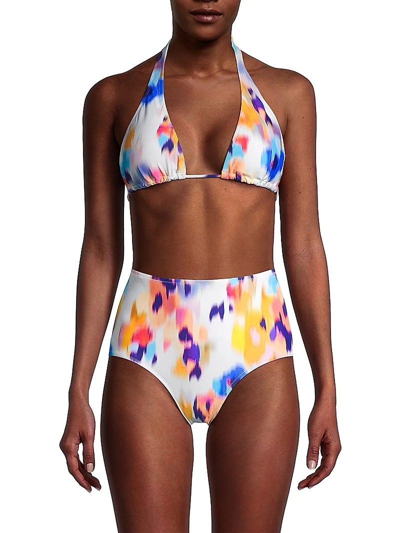 Allison Printed Triangle Bikini Top