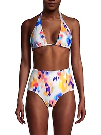 Allison Printed Triangle Bikini Top