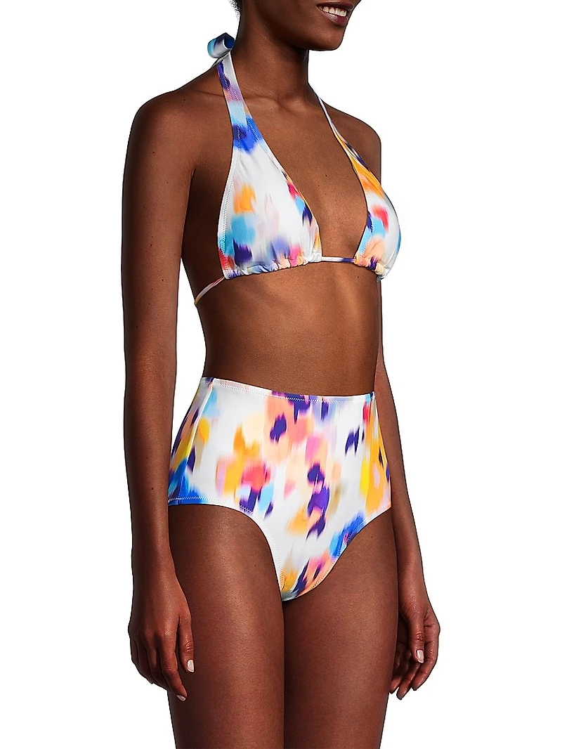 Allison Printed Triangle Bikini Top
