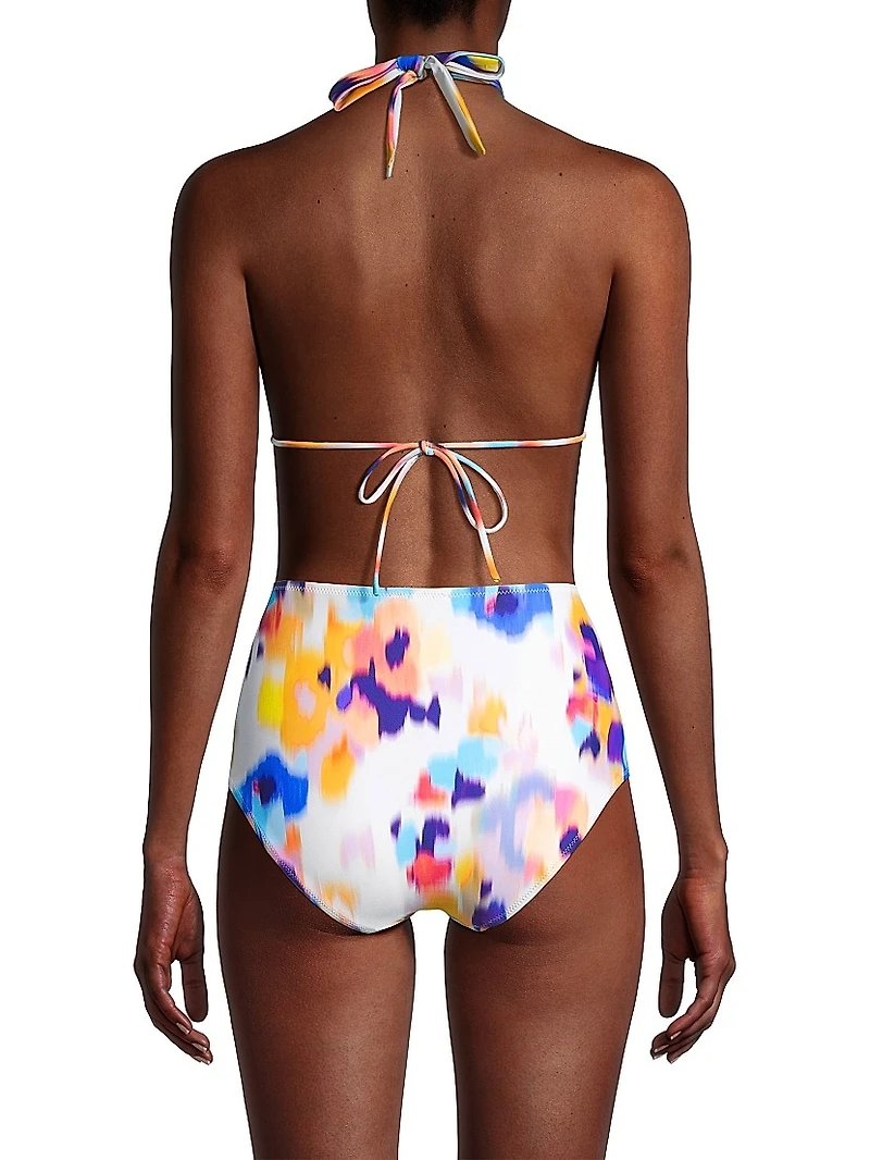 Allison Printed Triangle Bikini Top