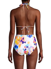 Allison Printed Triangle Bikini Top