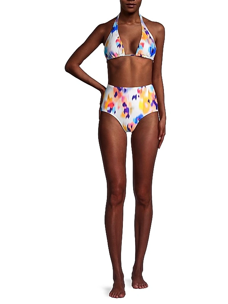 Allison Printed Triangle Bikini Top