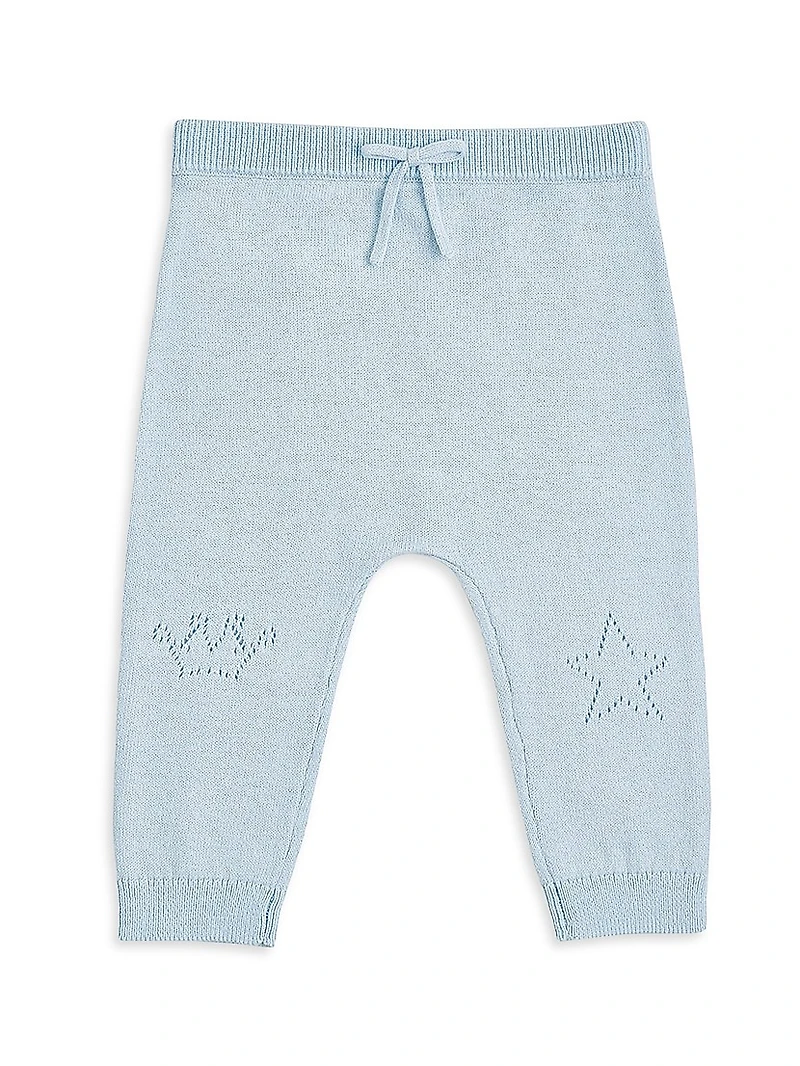 Baby Girl's Pointelle Crown Knit Set