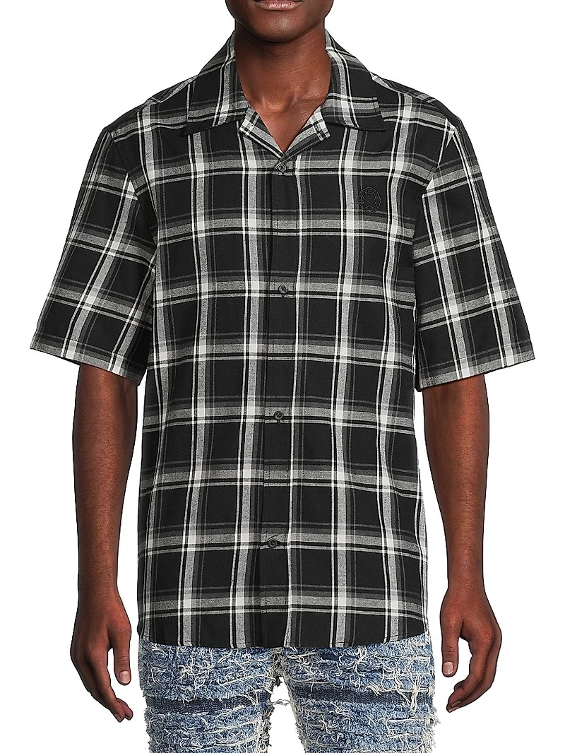 Plaid Cotton Camp Shirt