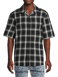 Plaid Cotton Camp Shirt