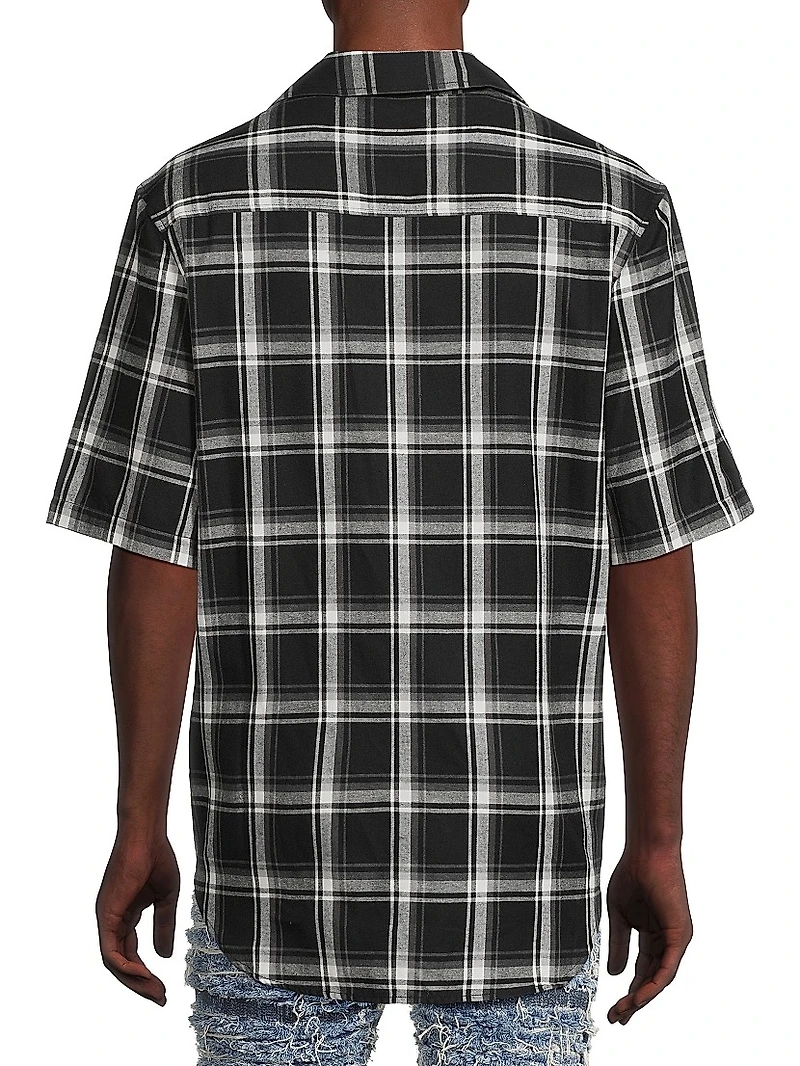 Plaid Cotton Camp Shirt