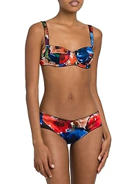 Floral Silk-Blend Underwire Bra