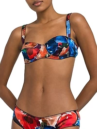 Floral Silk-Blend Underwire Bra