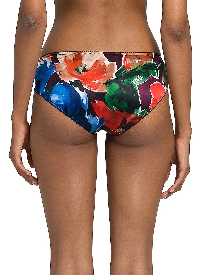 Floral Silk-Blend Panty