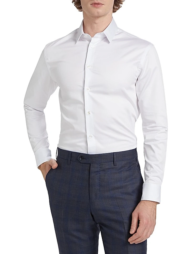 Cotton Button-Front Shirt