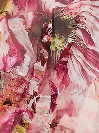 Marchesa Rosa Sedum Floral Chiffon Midi-Dress