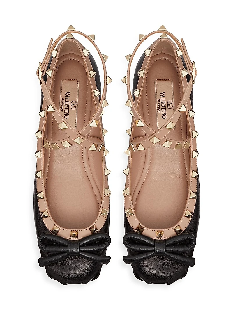 Rockstud Ballerina Flats Nappa Leather