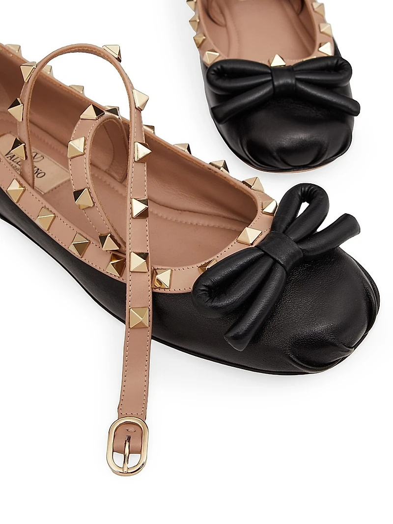 Rockstud Ballerina Flats Nappa Leather