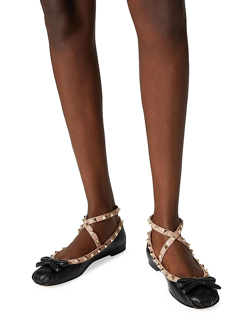 Rockstud Ballerina Flats Nappa Leather