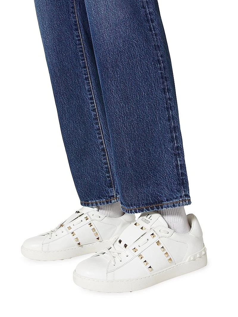 Calfskin Rockstud Untitled Sneakers