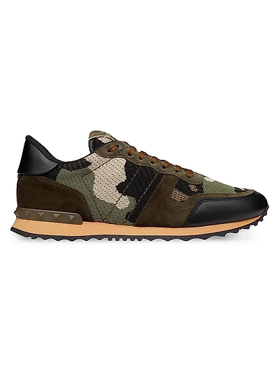 Mesh Fabric Camouflage Rockrunner Sneakers