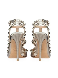 Rockstud Metallic Ankle Strap Pumps 100 MM