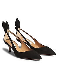 Bow Tie 50MM Suede Pumps