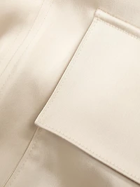 Bryan Wide-Leg Satin Cargo Pants