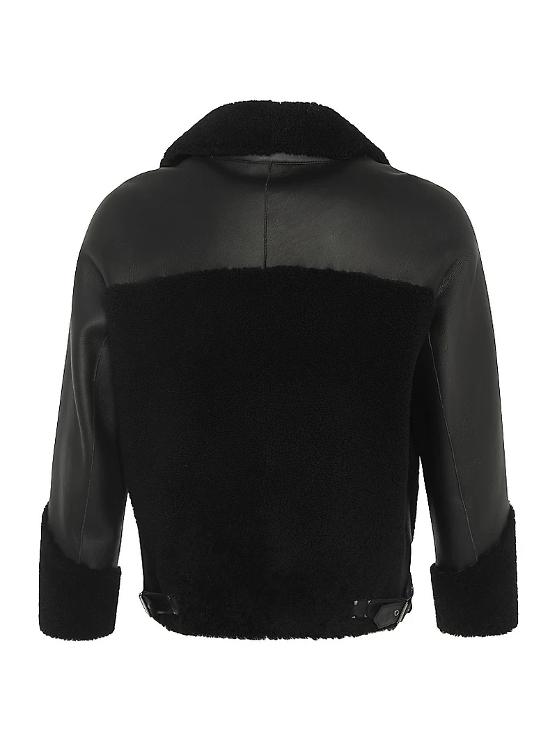 Shearling Lamb Zip Moto Jacket