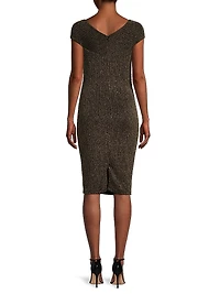 Delahart Twist-Front Off-The-Shoulder Sheath Dress