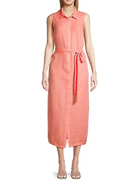 Linen Sleeveless Shirtdress