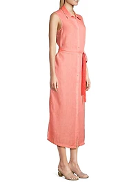 Linen Sleeveless Shirtdress