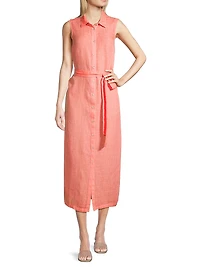 Linen Sleeveless Shirtdress