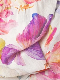 Linen Floral Halter Maxi Dress