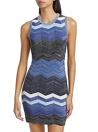 Chevron Striped Knit Minidress