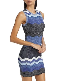 Chevron Striped Knit Minidress