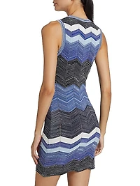 Chevron Striped Knit Minidress