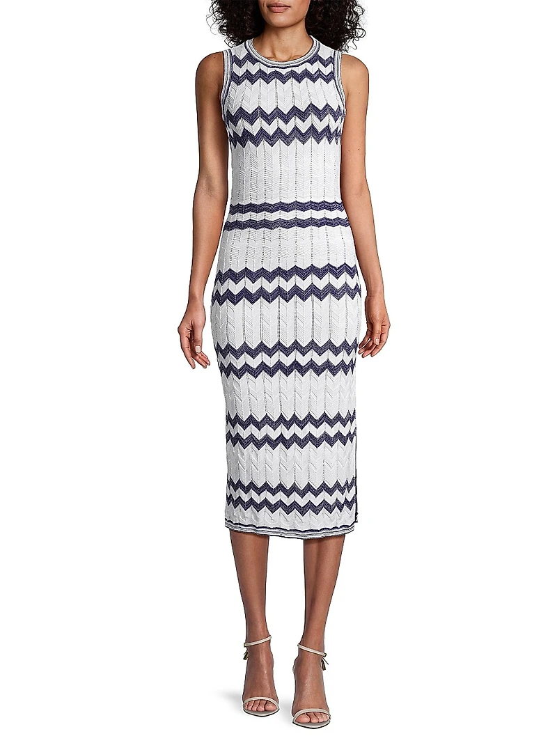 Knit Zigzag Midi-Dress