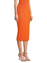 Ribbed-Knit Midi-Skirt