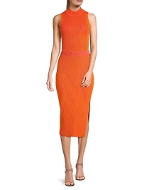 Ribbed-Knit Midi-Skirt