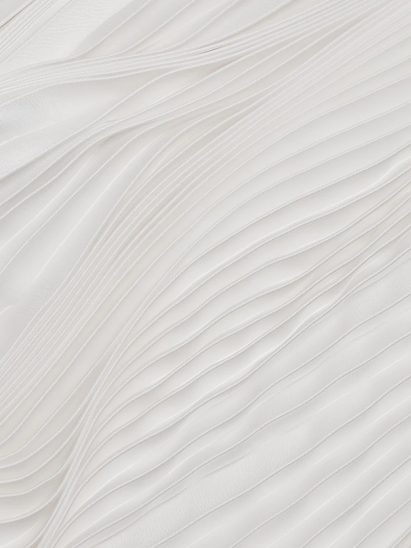 Asymmetric Pleated Halter Gown