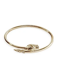 Naga Dragon 14K Yellow Gold & 0.10 TCW Diamond Slim Cuff