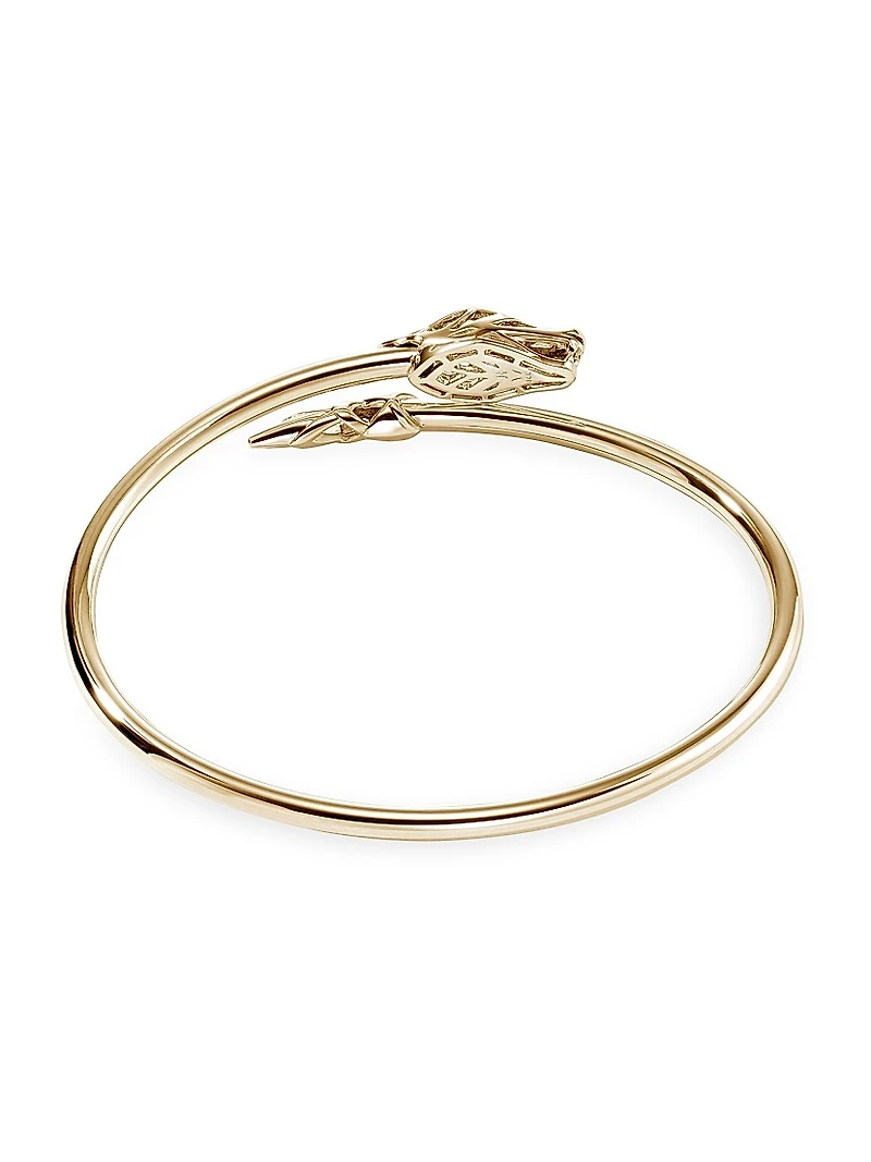 Naga Dragon 14K Yellow Gold & 0.10 TCW Diamond Slim Cuff