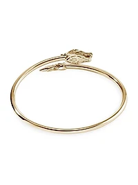 Naga Dragon 14K Yellow Gold & 0.10 TCW Diamond Slim Cuff