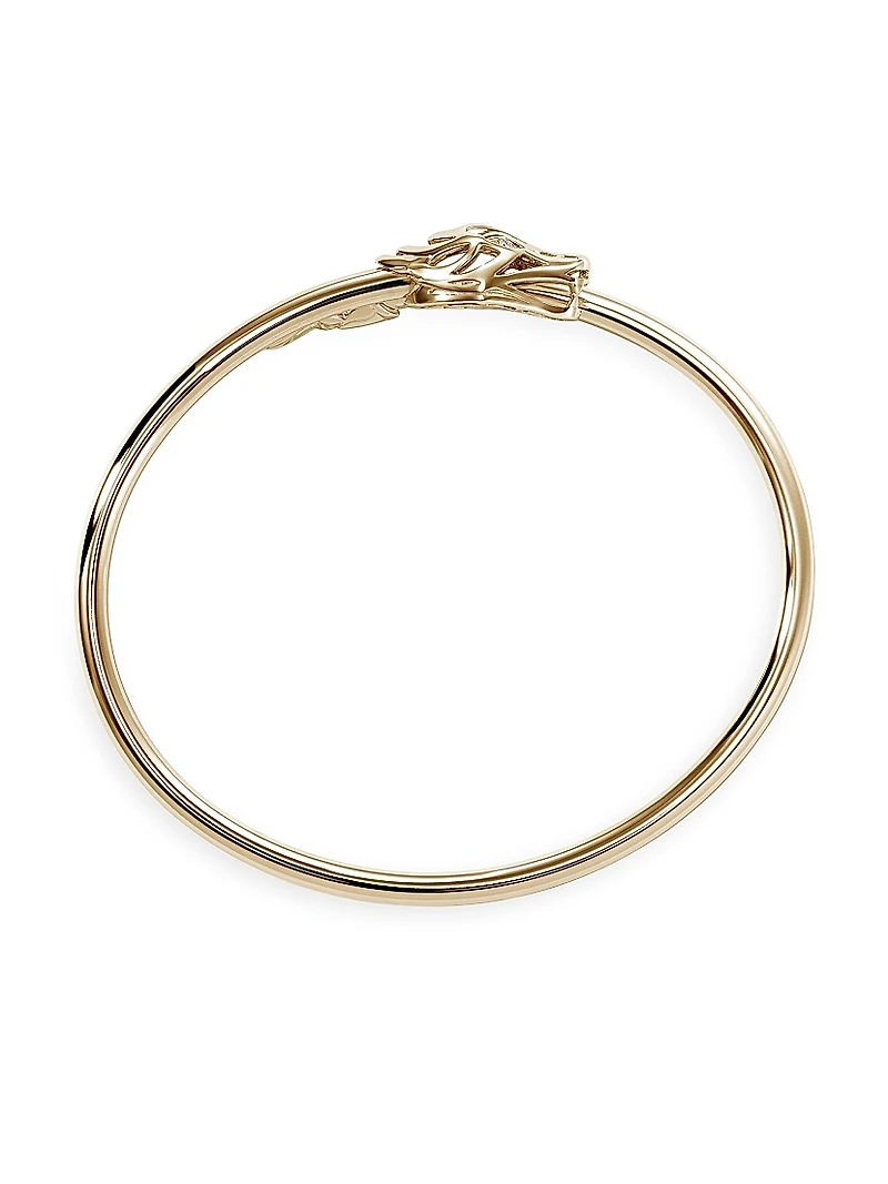 Naga Dragon 14K Yellow Gold & 0.10 TCW Diamond Slim Cuff