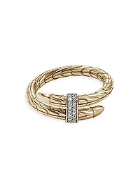 Chain Classic Spear Single Coil 14K Yellow Gold & 0.08 TCW Diamond Ring