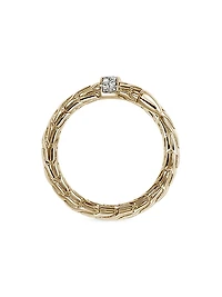 Chain Classic Spear Single Coil 14K Yellow Gold & 0.08 TCW Diamond Ring