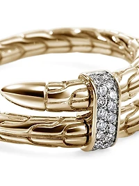 Chain Classic Spear Single Coil 14K Yellow Gold & 0.08 TCW Diamond Ring