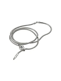 Naga Dragon Sterling Silver & Blue Sapphire Wrap Bracelet